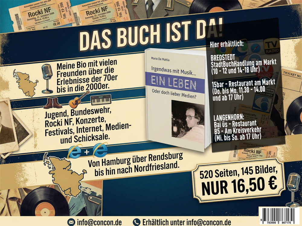 Mehr über den Artikel erfahren Nun kannst Du das Buch auch in Langenhorn und im 15bar in Bredstedt bekommen